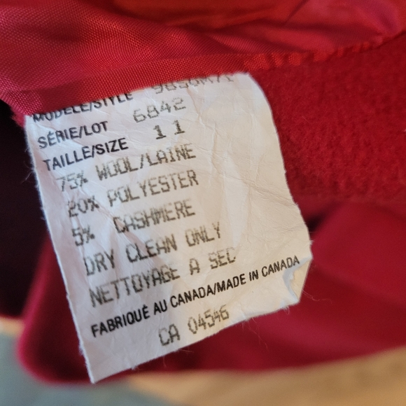 Evidence Red Cashmere & Wool Blend Jacket *Size 11* - Picture 4 of 6